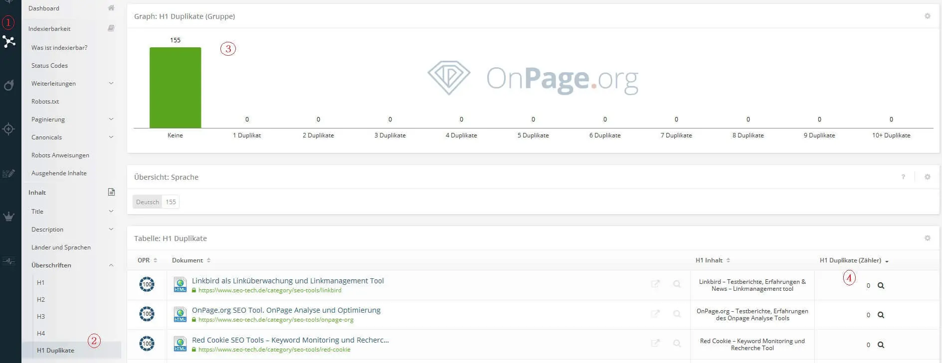 onpage.org H1 Duplikate