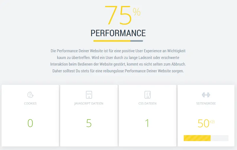 Ryte website checker Performance