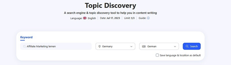 topic discovery start